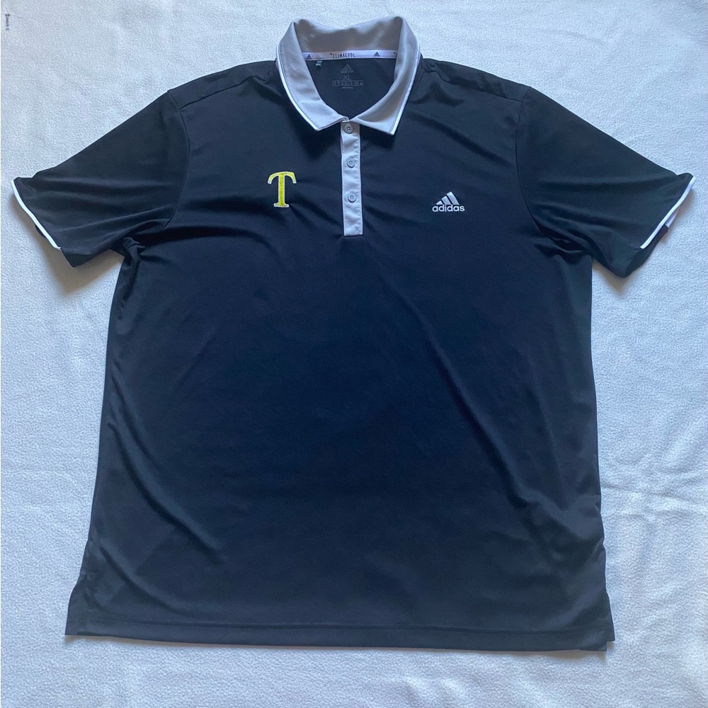 Adidas Men's Black Polo with White Trim